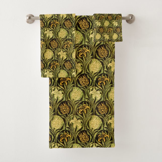 Conjunto De Toalhas Papel de Parede Tulipa e Lírio Verde de William Mo (Insitu)