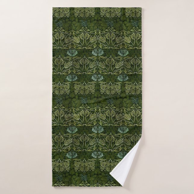 Conjunto De Toalhas Papel de Parede Tulipa Rosa Verde Grande William M (Toalha de Banho)