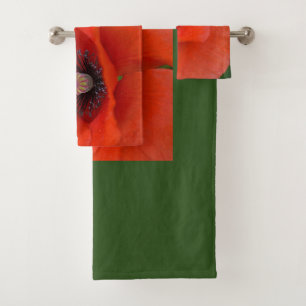 Conjunto De Toalhas Papoila vermelha impressionante