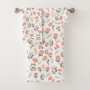 Conjunto De Toalhas Papoulas Vermelhas em Estilo Escandinavo