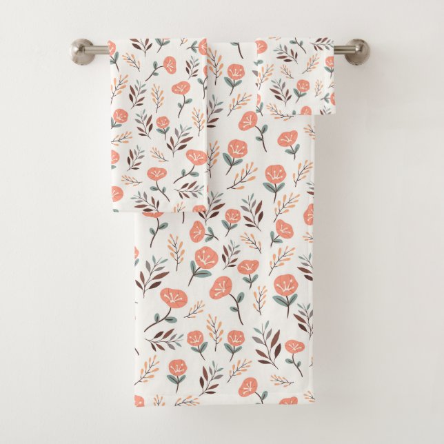 Conjunto De Toalhas Papoulas Vermelhas em Estilo Escandinavo (Insitu)