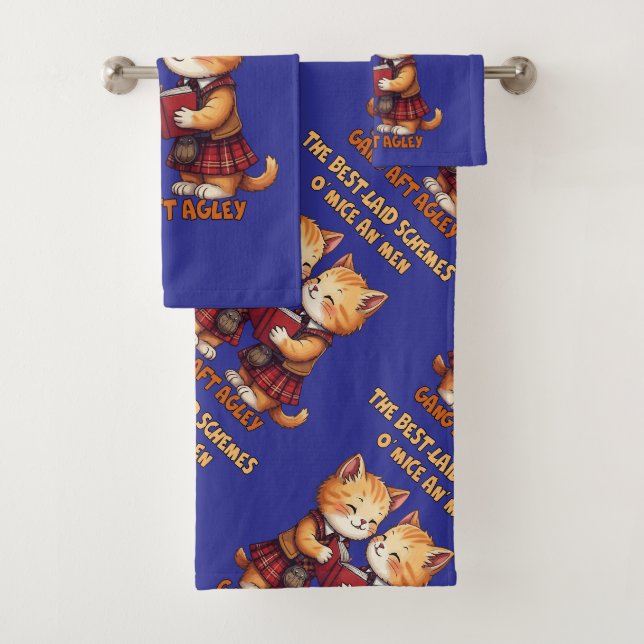 Conjunto De Toalhas Para Um Rato Gatos Laranja Recitando Burns (Insitu)