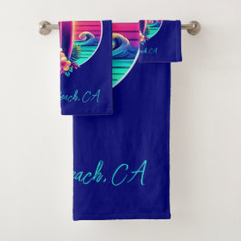 Conjunto De Toalhas Paraíso no surfboard sunset-