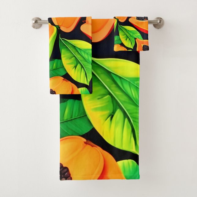 Conjunto De Toalhas Paraíso Tropical de Mamão (Insitu)