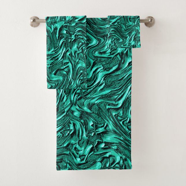Conjunto De Toalhas Parece jade verde texturizado de parede (Insitu)