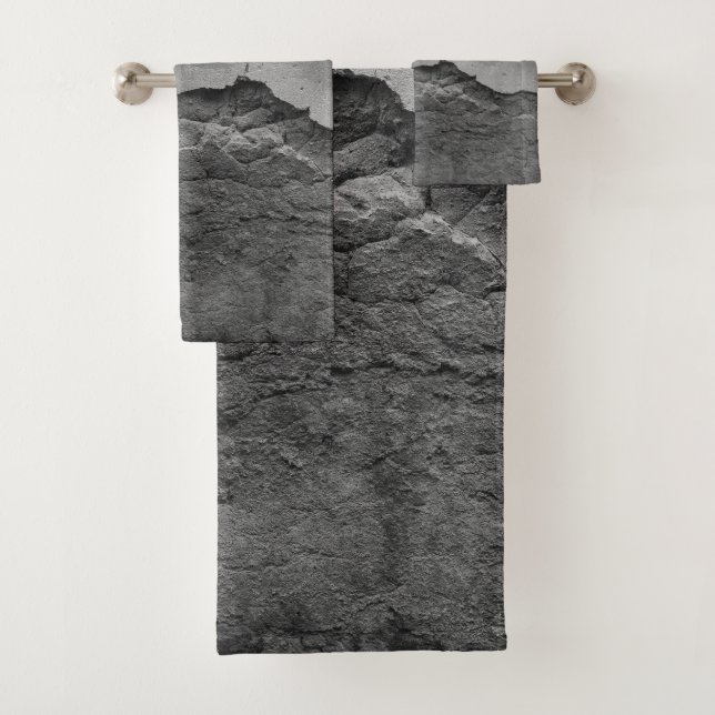 Conjunto De Toalhas Parede de Pedra Rústica Napoli 2 - Yin Yang - PB (Insitu)
