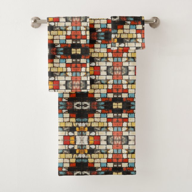 Conjunto De Toalhas Parede de tijolo colorida (Insitu)