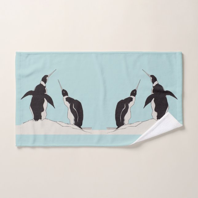 Conjunto De Toalhas pares de pinguins x 2 (Toalha de mão)