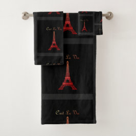 Conjunto De Toalhas Paris: C'est La Vie