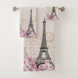 Conjunto De Toalhas Paris nas flores