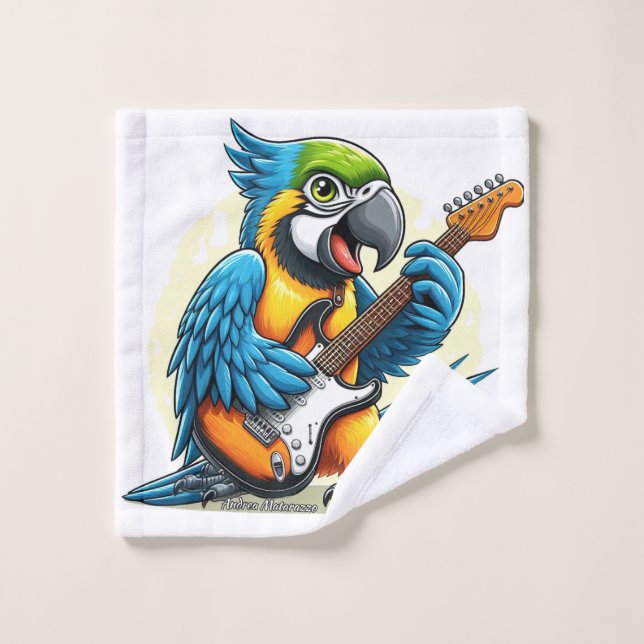 Conjunto De Toalhas Parrot Rock Music (Pano de lavar)