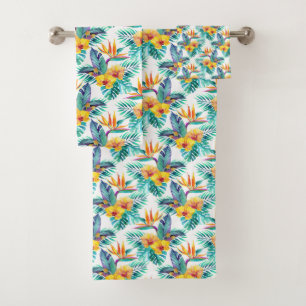 Conjunto De Toalhas Pássaro de paraíso & de teste padrão da orquíd