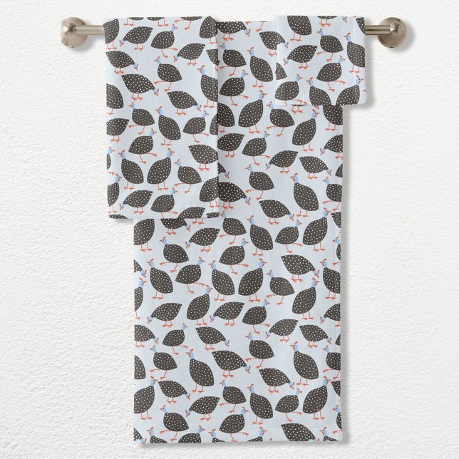 Conjunto De Toalhas Pássaro-voador-guineense (Fun Guine Fowl bird pattern bathroom towels)