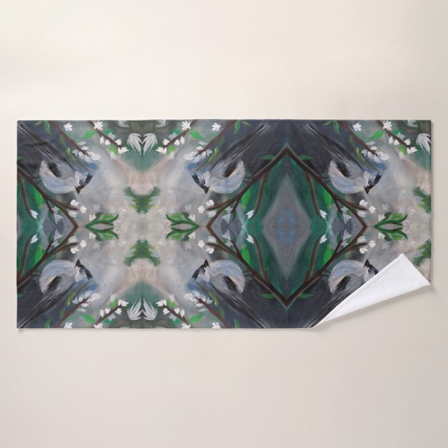 Conjunto De Toalhas Pássaros Cinzentos (Toalha de Banho)