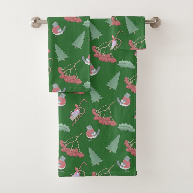 Conjunto De Toalhas Pássaros de Natal e Verduras (Insitu)