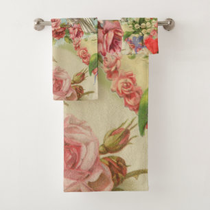 Conjunto De Toalhas Pássaros do Amor Vintage Antigo Coração