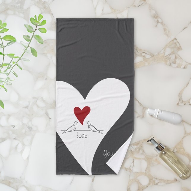 Conjunto De Toalhas Pássaros Modernos Personalizados Simples no Amor C (Criador carregado)