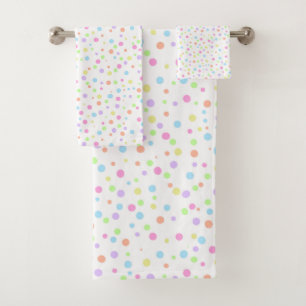 Conjunto De Toalhas Pasta do arco-íris Abstrato Polka DotsPatterno