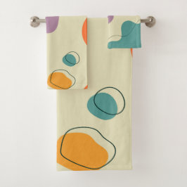 Conjunto De Toalhas Pastel colorido abstrato forma o fundo moderno