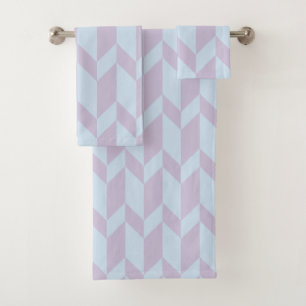 Conjunto De Toalhas Pastel em Pó com Stripe Cevon com Seta de Dois Ton