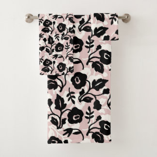 Conjunto De Toalhas Pastel Pink Plantas Botânicas Nome Floral Moderno