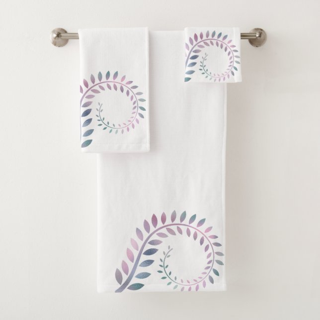 CONJUNTO DE TOALHAS PASTEL WHITE BOTANICAL BOTANICAL BOTHROOM TOWEL SE (Insitu)