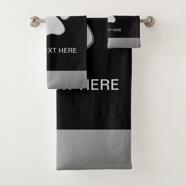 Conjunto De Toalhas Pata de Cachorro de Prata sobre fundo preto (Insitu)