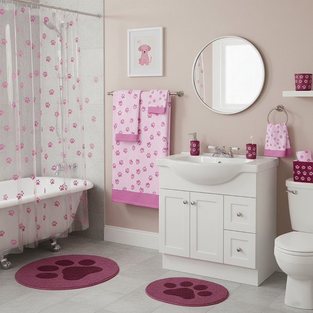 Conjunto De Toalhas Patas cor-de-rosa (Criador carregado)