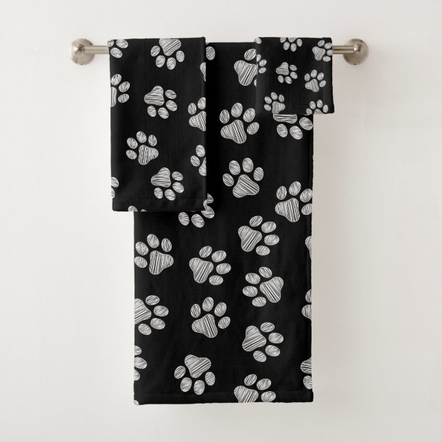 Conjunto De Toalhas patas de rabo, patas de cão, patas brancas (Insitu)