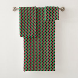 Conjunto De Toalhas Patchwork Malawi Flag Pattern