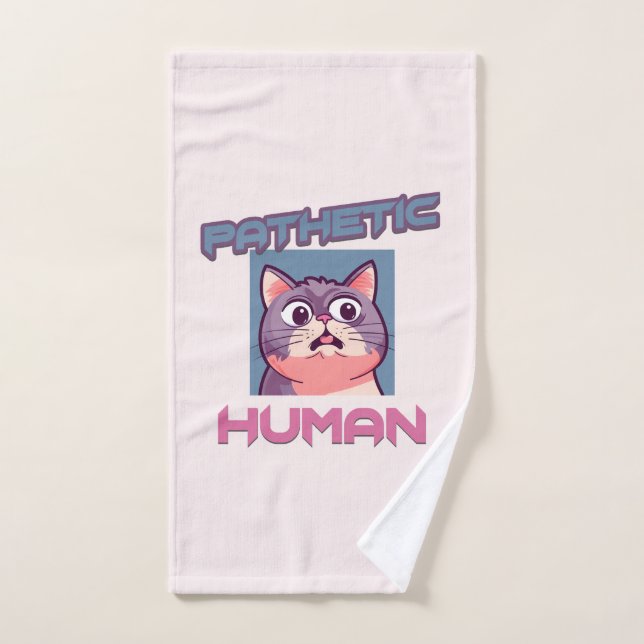 Conjunto De Toalhas Patético Humano - Design de Gato Engraçado (Toalha de mão)