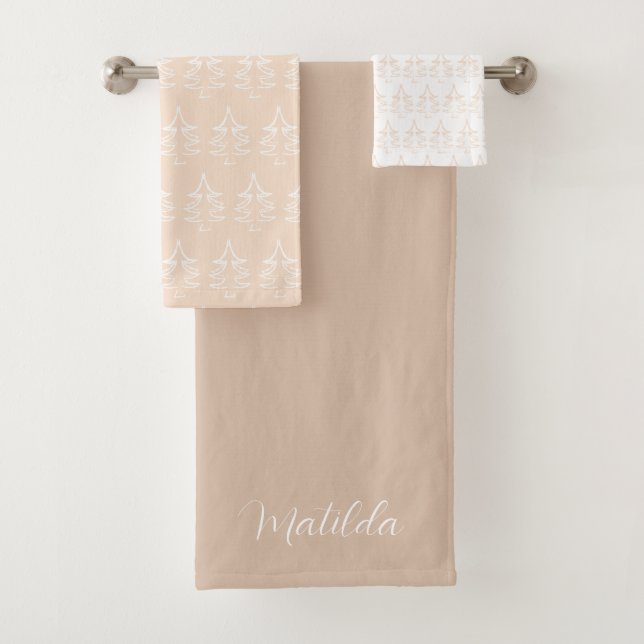Conjunto De Toalhas Patilho de café da árvore natalícia Blush Vanilla (Insitu)