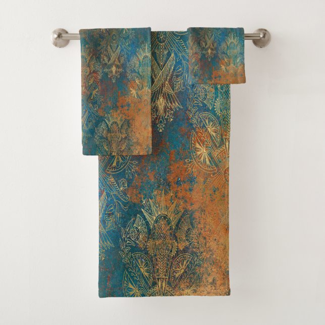 Conjunto De Toalhas Pátina de cobre verde-azulado    (Insitu)