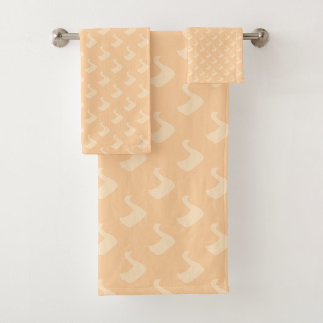 Conjunto De Toalhas Pato Ducky Diagonal Bege Claro Infantil  (Insitu)