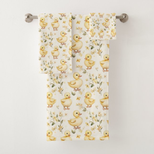 Conjunto De Toalhas Patos de Páscoa na Primavera  (Insitu)