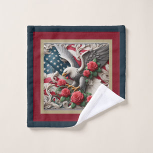 Conjunto de Toalhas Patrióticas Águia Bandeira Ame