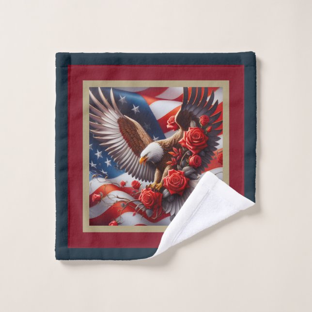Conjunto de Toalhas Patrióticas Águia da Bandeira  (Pano de lavar)