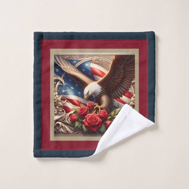 Conjunto de Toalhas Patrióticas Águia da Bandeira  (Pano de lavar)