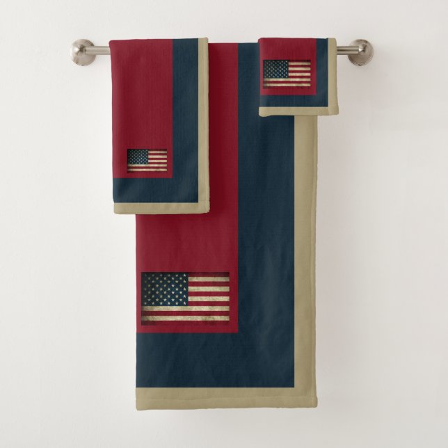 Conjunto de Toalhas Patrióticas da Bandeira Americ (Insitu)