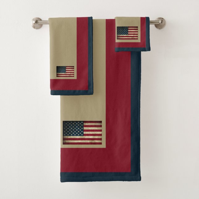 Conjunto de Toalhas Patrióticas da Bandeira Americ (Insitu)