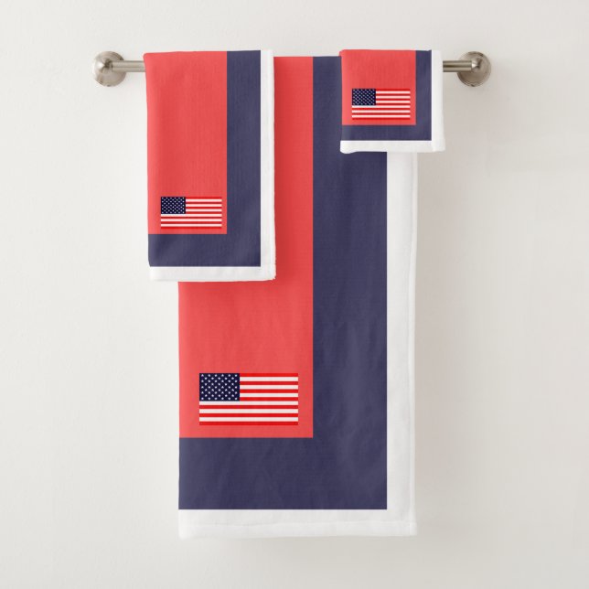 Conjunto de Toalhas Patrióticas da Bandeira Americ (Insitu)