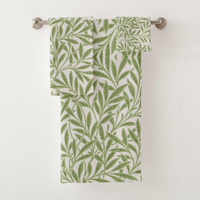 Conjunto De Toalhas Pattern of green leafy branches  (Insitu)