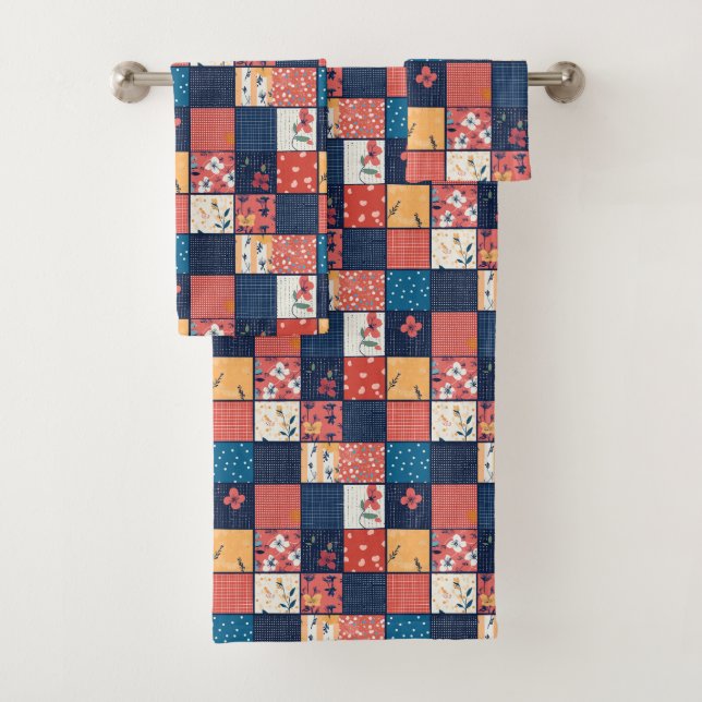 Conjunto De Toalhas Patterno Floral Vintage (2) (Insitu)