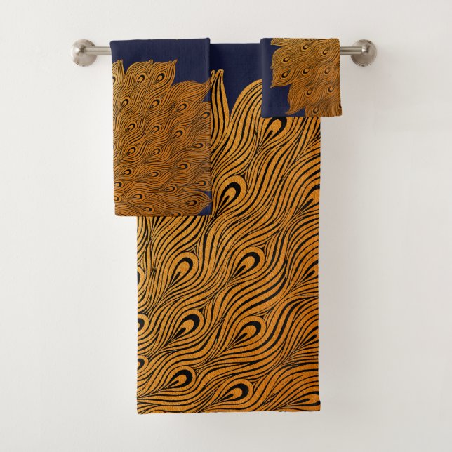 Conjunto De Toalhas Pavão Art Nouveau de Will Bradley (Insitu)