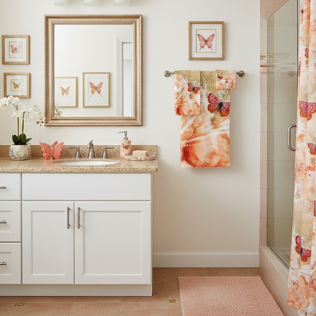 Conjunto De Toalhas Peach floral (Criador carregado)