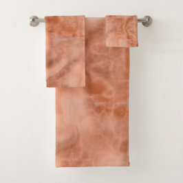 Conjunto De Toalhas Peach Marble abstrato