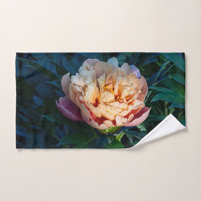 Conjunto De Toalhas Peach Peony, Fotografia Flor (Toalha de mão)
