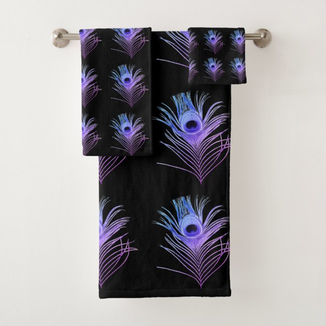 CONJUNTO DE TOALHAS PEACOCK PENA-AZUL PEACOCK PENA TOWEL SET (Insitu)