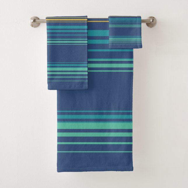 Conjunto De Toalhas Peacock Stripes (Insitu)