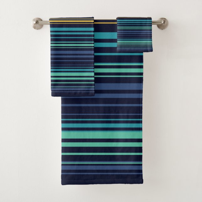 Conjunto De Toalhas Peacock Stripes (Insitu)